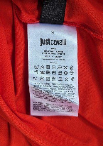 Just Cavalli t-shirt women's metal studded front logo, stretch, slim-fit - Picture 14 of 20