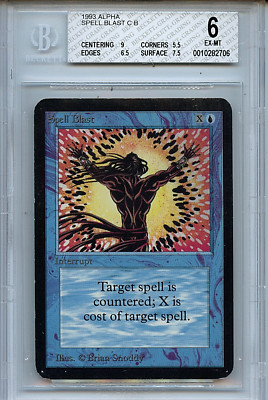 マジック：ザ・ギャザリング spell blast alpha MTG Alpha Spell Blast BGS 6.0 (6) EX-MT Card Magic the Gathering