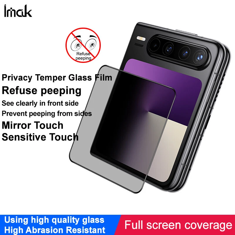 Protector de pantalla de vidrio templado sin mirar para Huawei Pura X, imak Privacy Foto 2 de 4