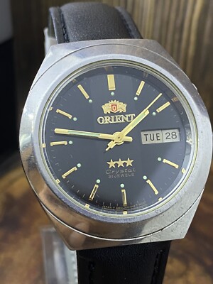 Vintage Orient Mechanical Automatic Movement Analog Dial Men Wrist Watch #5219
