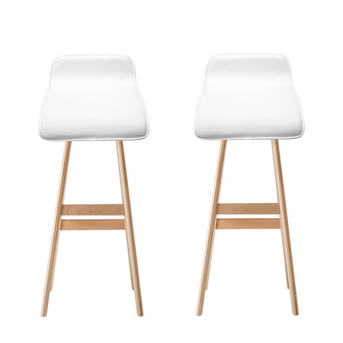 Artiss 2x Bar Stools Kitchen Dining Chairs Wooden Counter Stool White - Picture 3 of 8
