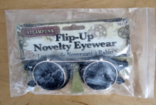 Forum Novelties - STEAMPUNK round wire frame shaded glasses -BLK