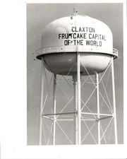 GA209 1988 Original Photo CLAXTON FRUITCAKE CAPITAL OF THE WORLD WATER TOWER