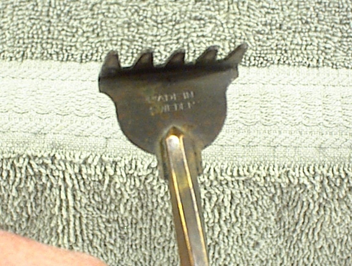 VINTAGE RAKE SHOVEL PICKLE FORK SPOON SUGAR MADE IN SWEDEN BRONZE BRASS ...