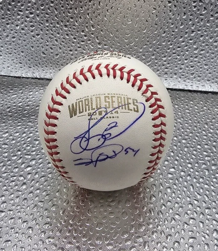 Béisbol Doble Firmado SERGIO ROMO Juan Pérez Gigantes Oficial 2012 SERIE MUNDIAL  Foto 2 de 2