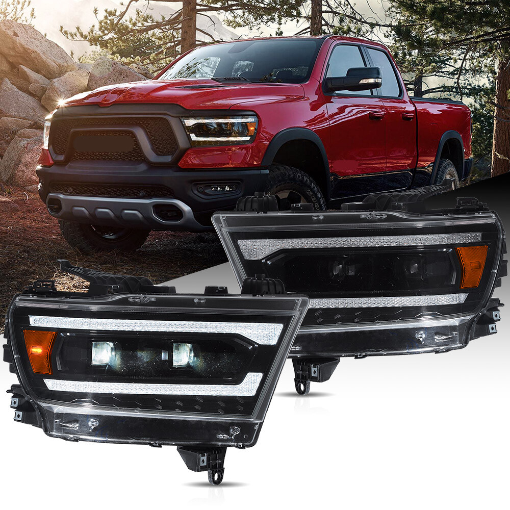 VLAND Full LED Projector Headlights for 2019-2023 RAM 1500 with Sequential Turn Signals