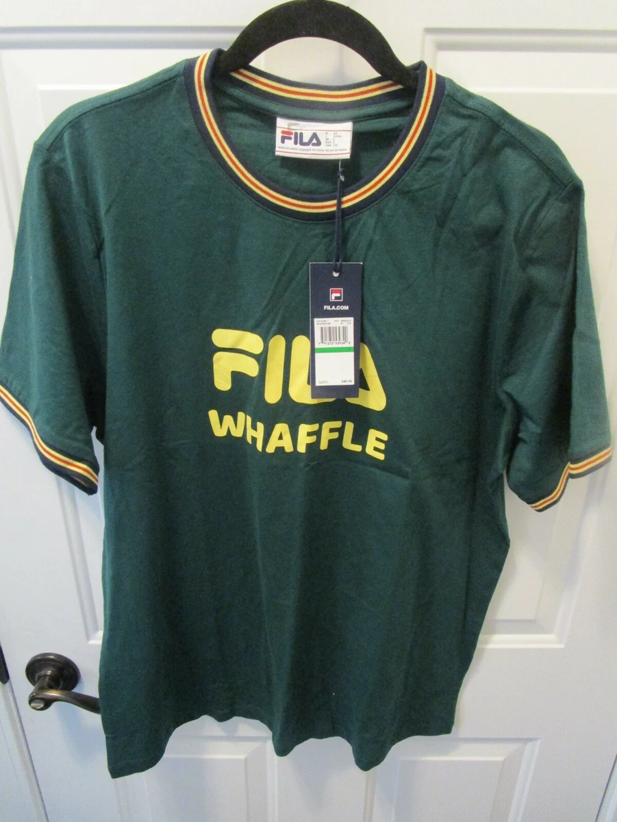 URBAN OUTFITTERS DARK GREEN FILA X WHAFFLE ROI TEE T SHIRT SIZE LARGE NEW