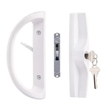 Sliding Patio Door Handle Set with Key Cylinder and Mortise Lock, Full Handle...