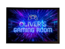 Personnalisé Joueur Tapis ,Salle de Jeux Néon Espace Tapis,Gamertag Porte