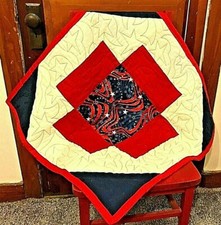 QUILT FLAG THROW AMERICAN HERITAGE Wall 31" Dated 2014 Stars Flag FREE SHIP