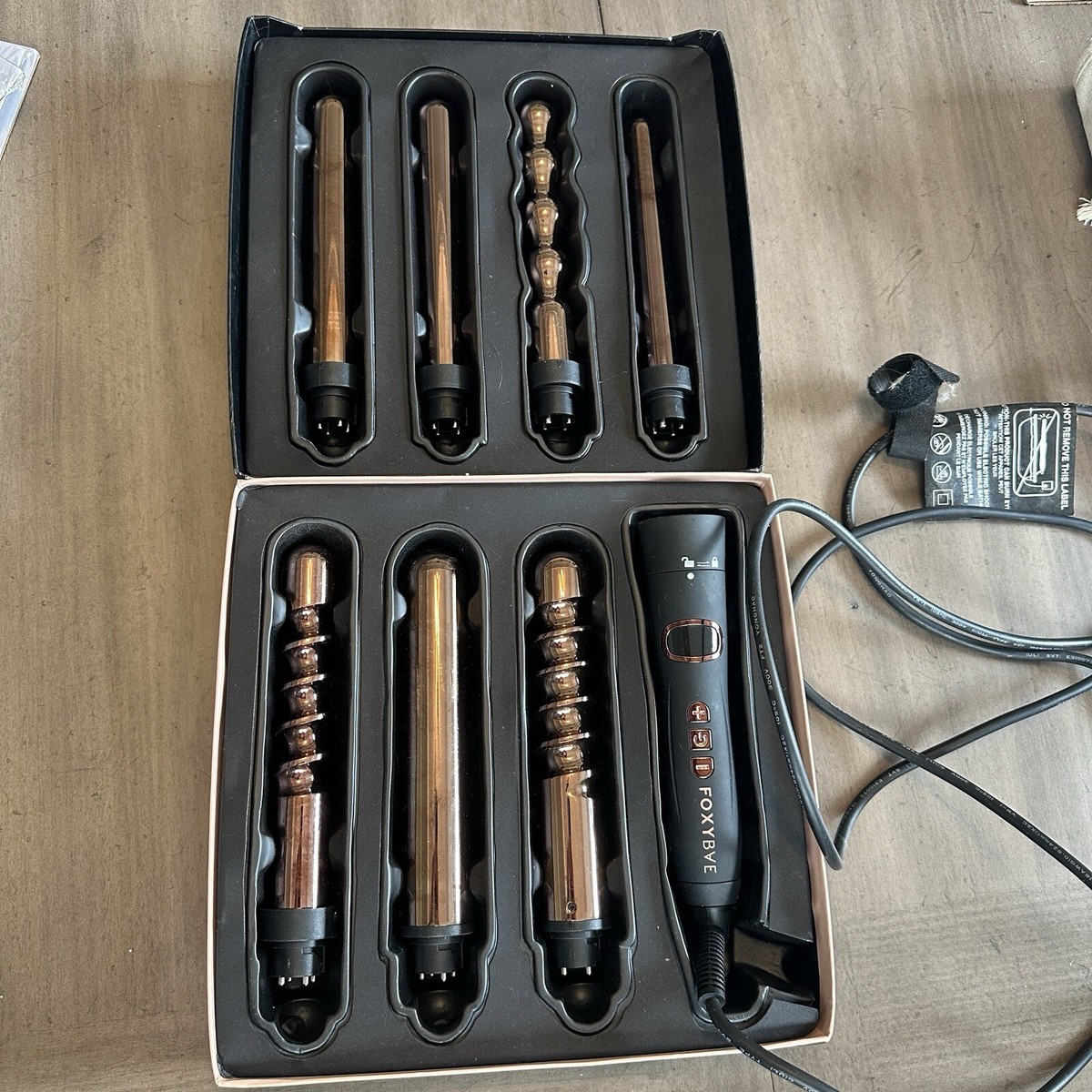 FoxyBae 7-in-1 Curling Iron Set Professional Rose Gold with 7 Hair Curling Wands FoxyBae 7-In-1 Curling Iron Set, Le main image 2