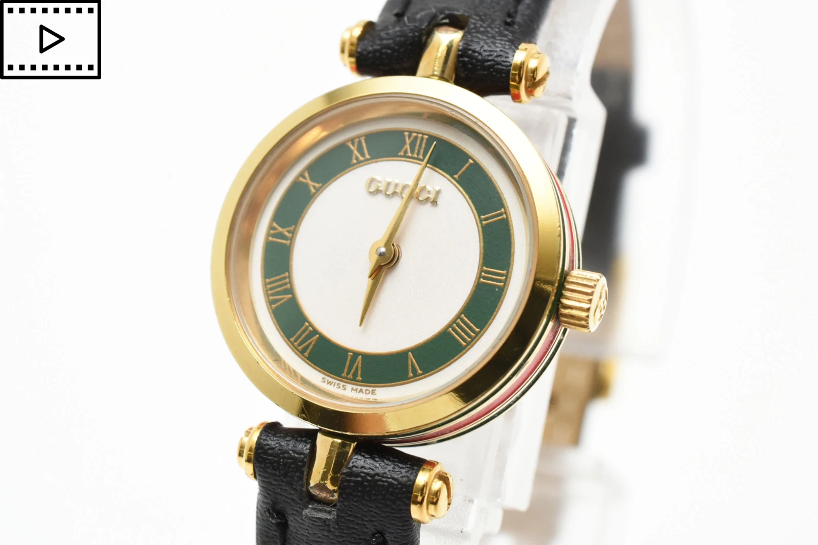 [PRESQUE COMME NEUVE avec boîte] Montre femme vintage Gucci 2000L cadran vert romain quartz JAPON