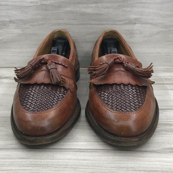 Allen Edmonds Loafers Mens 9B Cody Brown Leather tassel Woven Slip On Shoes Allen Edmonds Loafers Mens 9B Cody Brown Leather tassel  main image 3