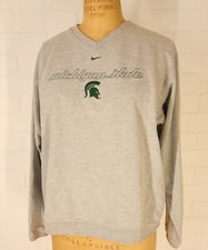 Michigan Spartans Sweatshirt Womens M 8-10 Nike Embroidered Center Swoosh