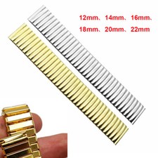 12-22mm Stretch Expansion Stainless Steel Watch Band Strap Bracelet Gold Silver