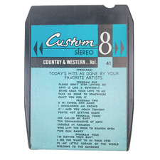 Custom Stereo 8 Country  Western Volume 41 8-Track Tape 1974 Untested