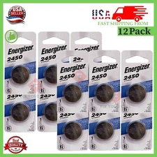 New 12 x Pcs Energizer CR2450 ECR2450 3V Lithium Coin Cell Button Battery Fresh