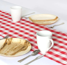 Red White Buffalo Plaid 14" x 108" Table Runner Linens