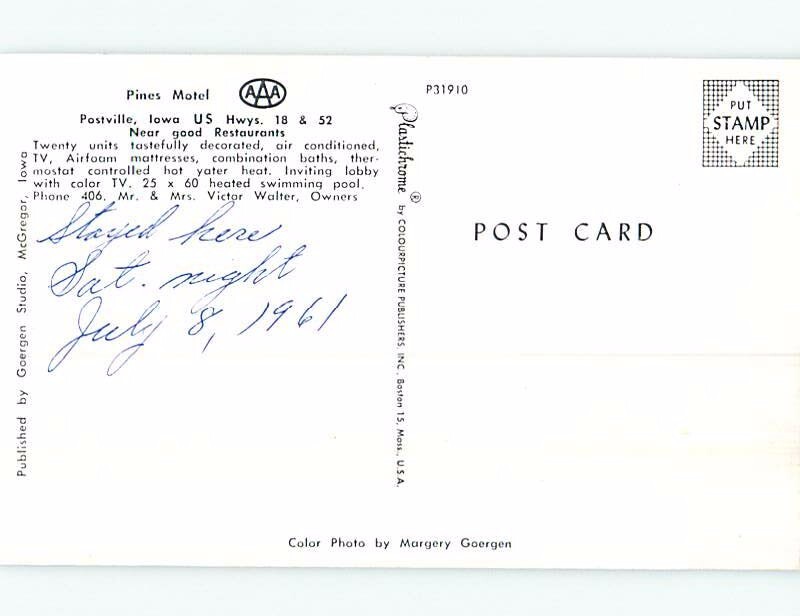 Pre1980 MOTEL SCENE Postville Iowa IA B6998 eBay