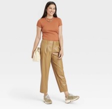 A New Day Faux Leather Tapered Ankle Pants Size 18