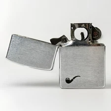 Vintage Zippo Pipe Lighter Brushed Stainless Steel Windproof 1994 RARE