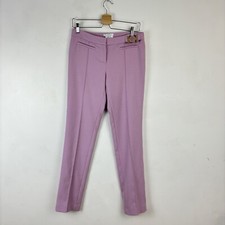 Versace Collection Womens Trousers Pink Lilac Slim Medusa Tailored Mid Rise UK 8