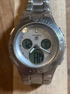 Fossil Blue Diver Watch Men's WR 100m Stainless Steel BQ-9068