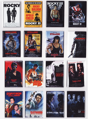 STALLONE MOVIE POSTER MAGNETS w/ ROCKY RAMBO FIRST BLOOD COBRA COPLAND & MORE!
