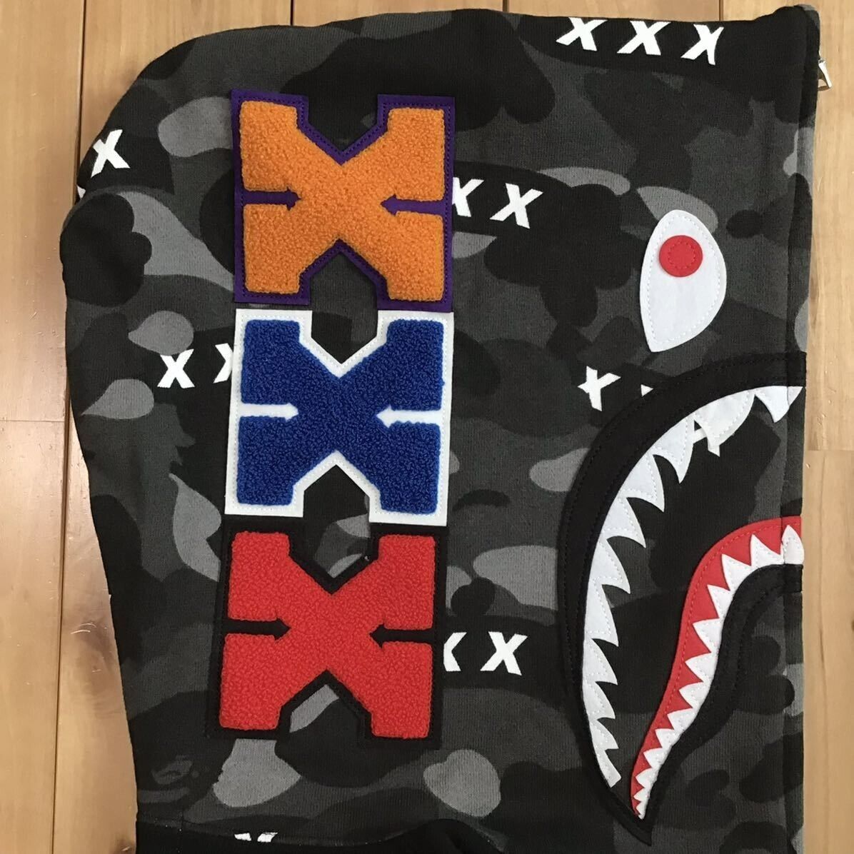 BAPE × GOD SELECTION XXX Shark full zip hoodie Black A BAPE × GOD SELECTION XXX Shark full zip hoodie Black A