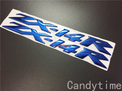Blue 3D Fuel Tank Badge Emblem Decal Sticker ZX-14R ZX-14 Racing