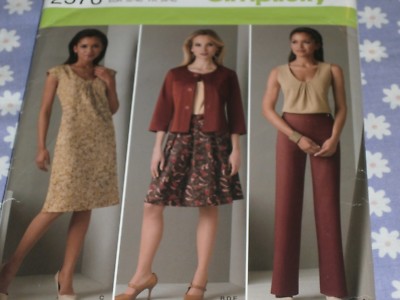 SIMPLICITY 2570 MISSES DRESS OR TOP PANTS SKIRT JACKET PATTERN-UNCUT ...