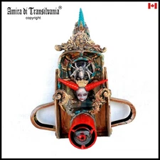 art assemblage modern original painting sculpture spider dolls ooak  mixed media