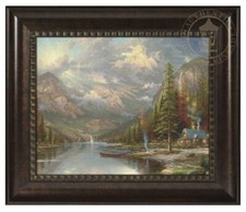 Viñeta Thomas Kinkade Mountain Majesty 16 x 20 pinceladas enmarcada