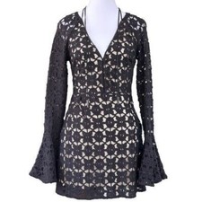 NWT Free People Black Lace Mini Dress Size 0