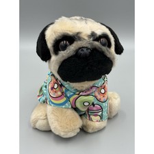 GUND Pug Plush Dog In Donut Shirt 9 Inch Stuffed Animal