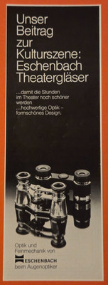 20. Eschenbach Optik Fernglas Theaterglas Werbeanzeige Werbung Reklame 1980