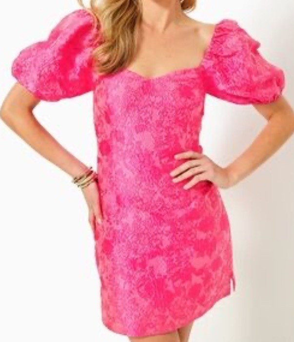 New Lilly Pulitzer Morena Jacquard Dress Short Romper Puffy Sleeves Pink Size 12 | eBay New Lilly Pulitzer Morena Jacquard Dress Short Romper Puffy Sleeves Pink Size 12 | eBay