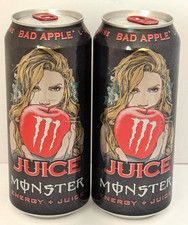 Monster Energy Juice Bad Apple 16oz Lot of 2 Cans NEW Sealed