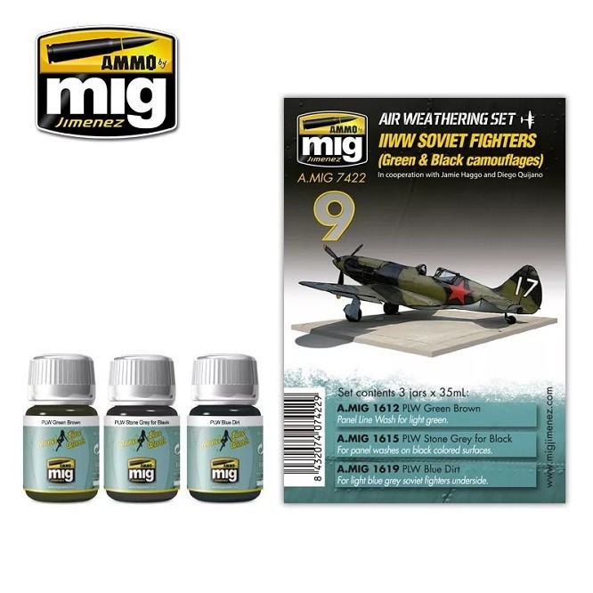 Ammo Mig 7422 - Aircraft Weathering Set - WWII Soviet Airplanes