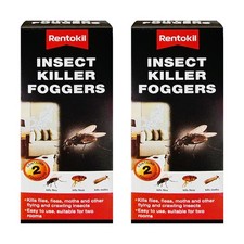 4 x Rentokil Insect Killer Foggers Indoor Fumigator Smoke Flies Fleas Moths