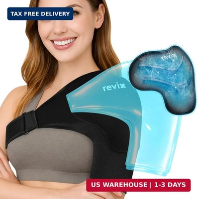 REVIX Triple-Layer Gel Shoulder Ice Pack Wrap for Rotator Cuff, Reusable Ice Pac