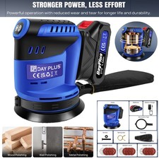 Cordless Random Orbital Sander 21V Li-ion 5" Dust Bag Discs Machine + Battery