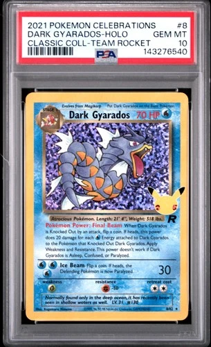 2021 POKEMON CELEBRATIONS CLASSIC COLLECTION #8 DARK GYARADOS-HOLO PSA 10