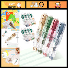 4 Pcs Double Sided Tape Roller Set with 8 Refills, Adhesive Dispenser for Crafts