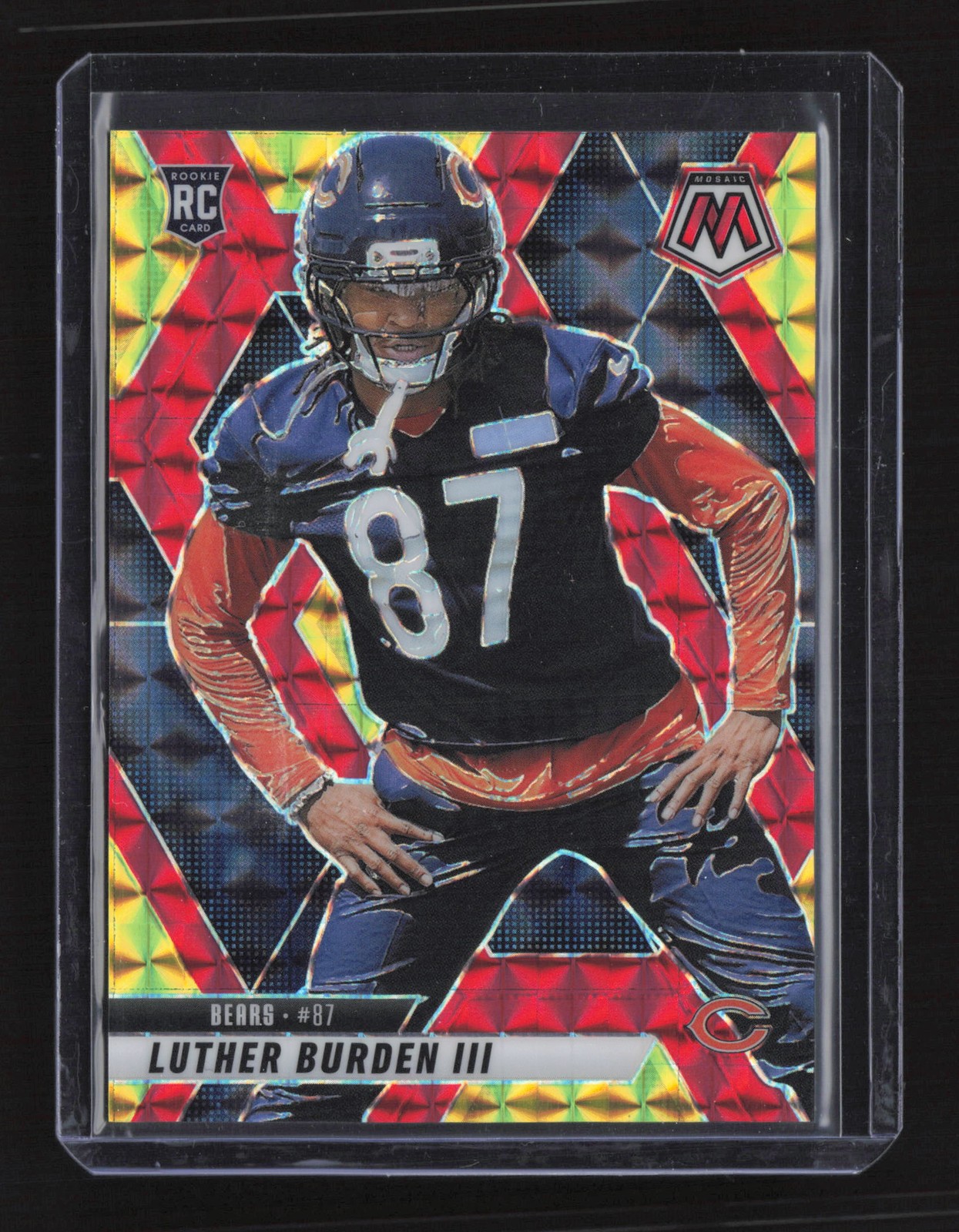 2025 Panini Mosaic #383 Luther Burden III Mosaic Red & Yellow #/89