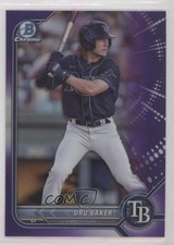 2022 Bowman Draft Chrome Purple Refractor 199/250 Dru Baker #BDC-158 n1u