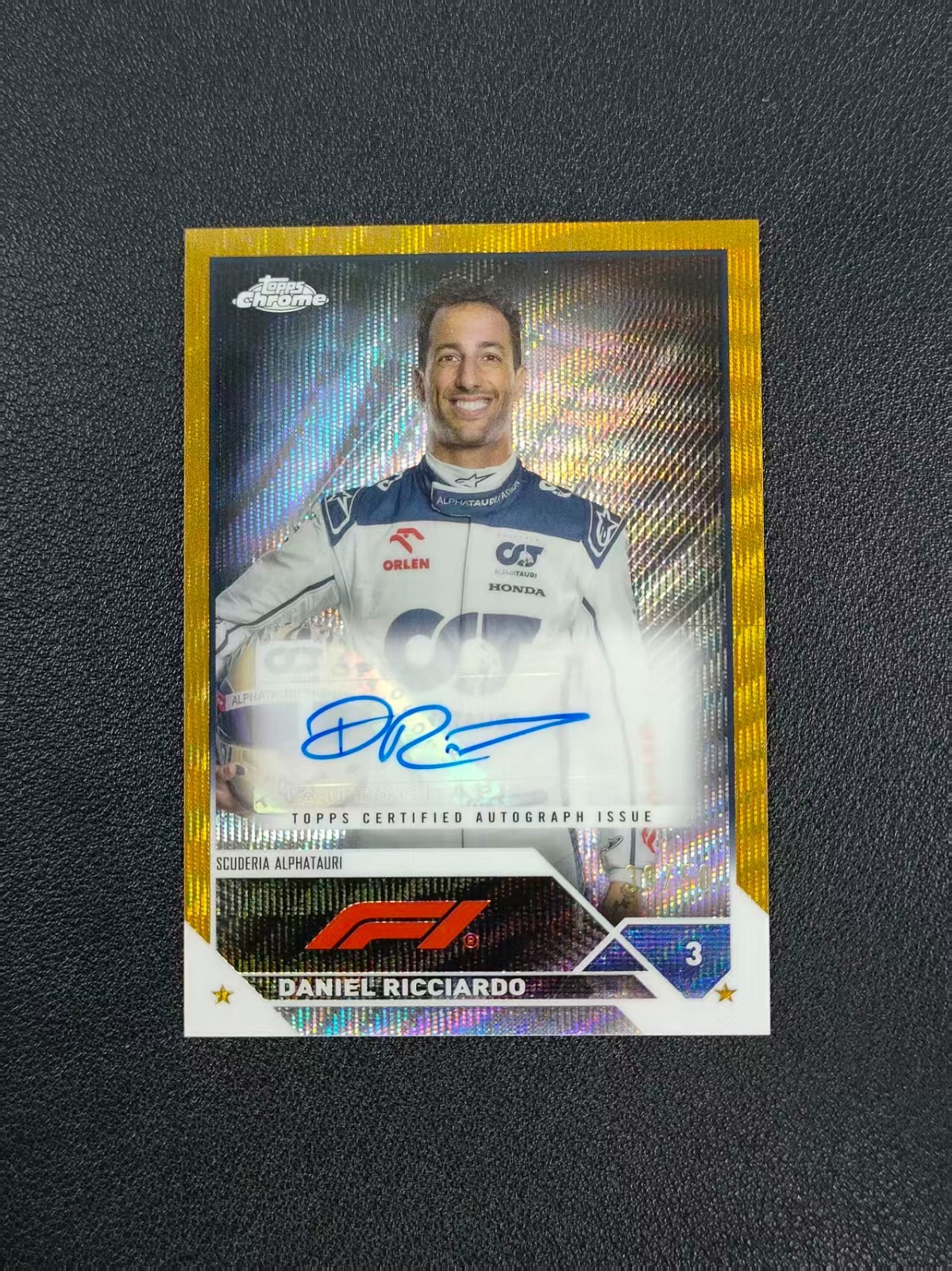 2023 Topps Chrome Formula 1 F1 Daniel Ricciardo Gold Wave Auto 39/50#CAC-DR GZ