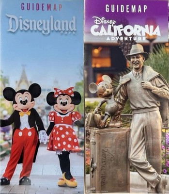 Disneyland DCA Park Guide Map August 2026 Walt Disney Guidemap Mickey Minnie