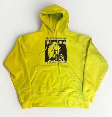 BILLIE EILISH Happier Than Ever World Tour 2022 Hoodie Sweatshirt MEDIUM M Lime