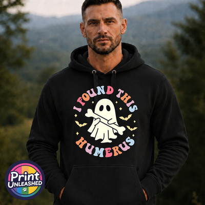 I Found This Humerus Hoodie lustiger Knochen Geist Halloween Pullover Unisex S-2XL